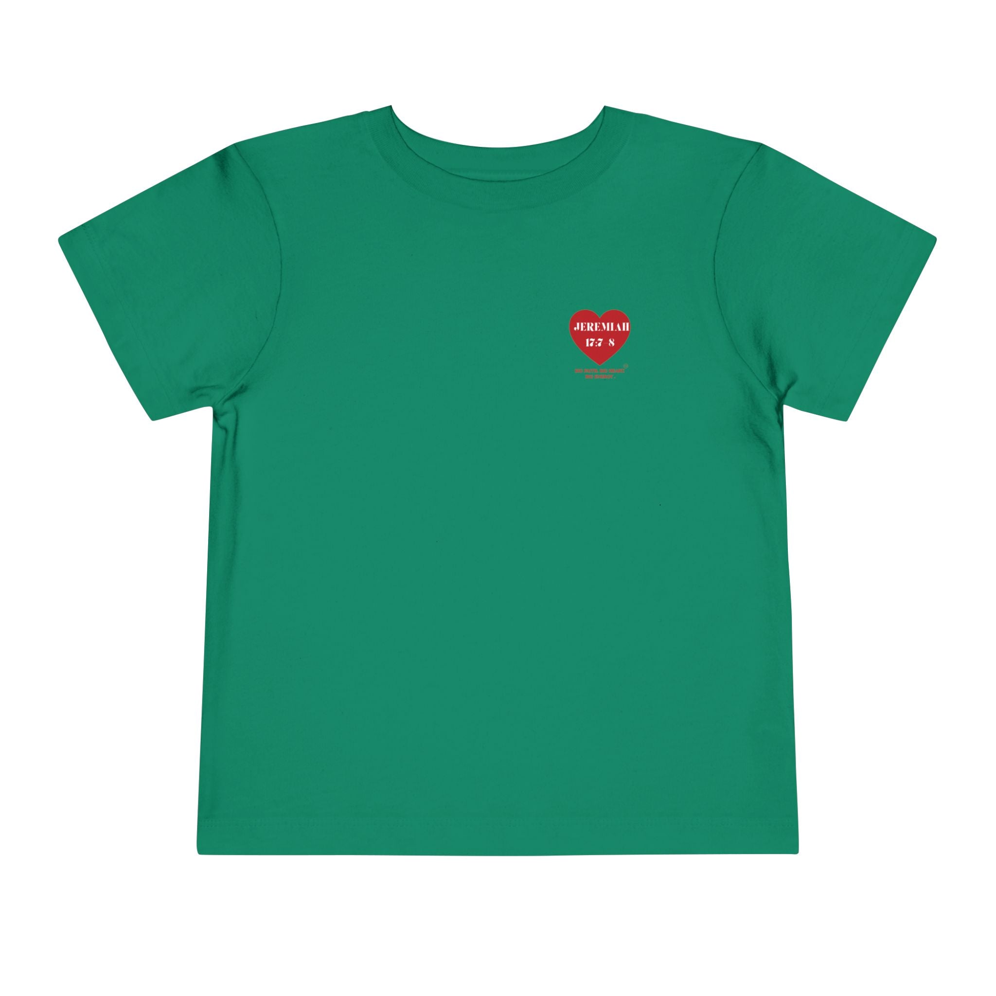 Toddler Tee — Red Heart "Jeremiah 17:7-8" Inspirational Bible Verse Shirt