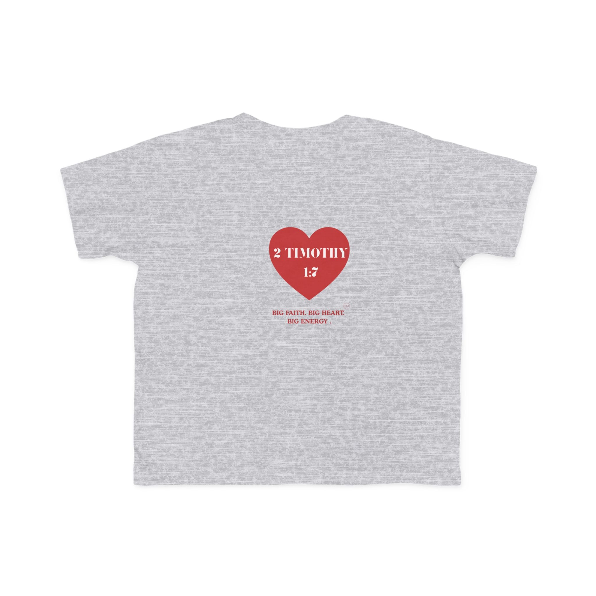 Toddler Jersey Tee — 2 Timothy 1:7 Heart Bible Verse Christian Kids Shirt