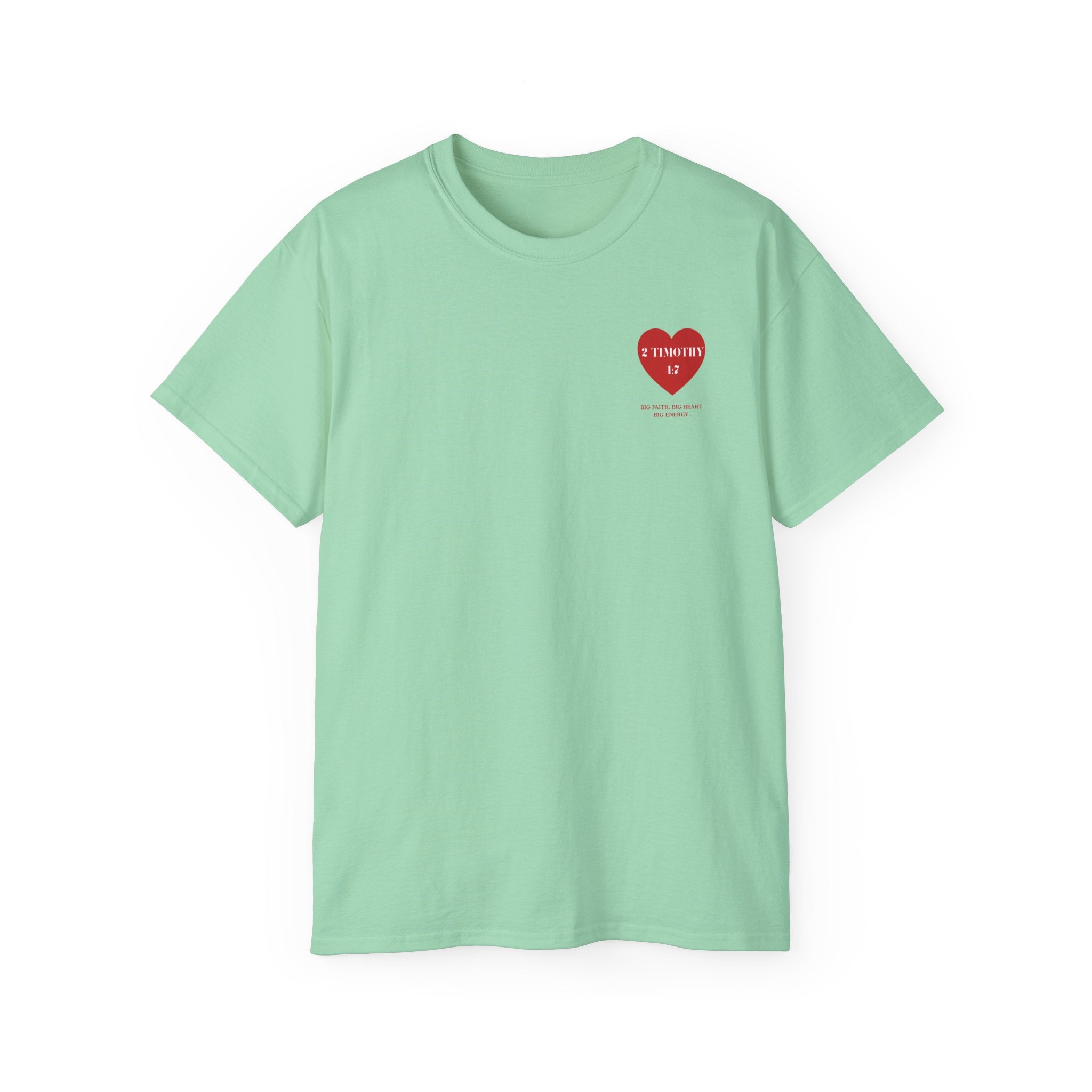 Unisex Christian Heart Tee — “2 Timothy 1:7” Inspirational Scripture T-Shirt