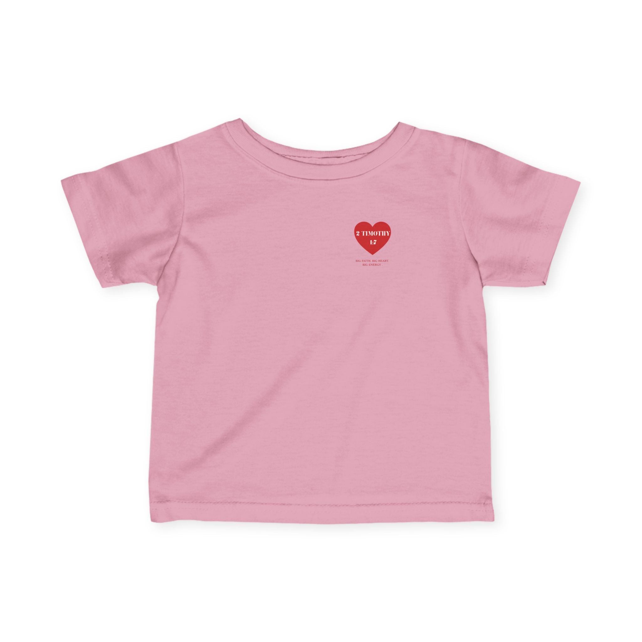 Infant Tee — Red Heart "2 Timothy 1:7" Christian Baby Shirt