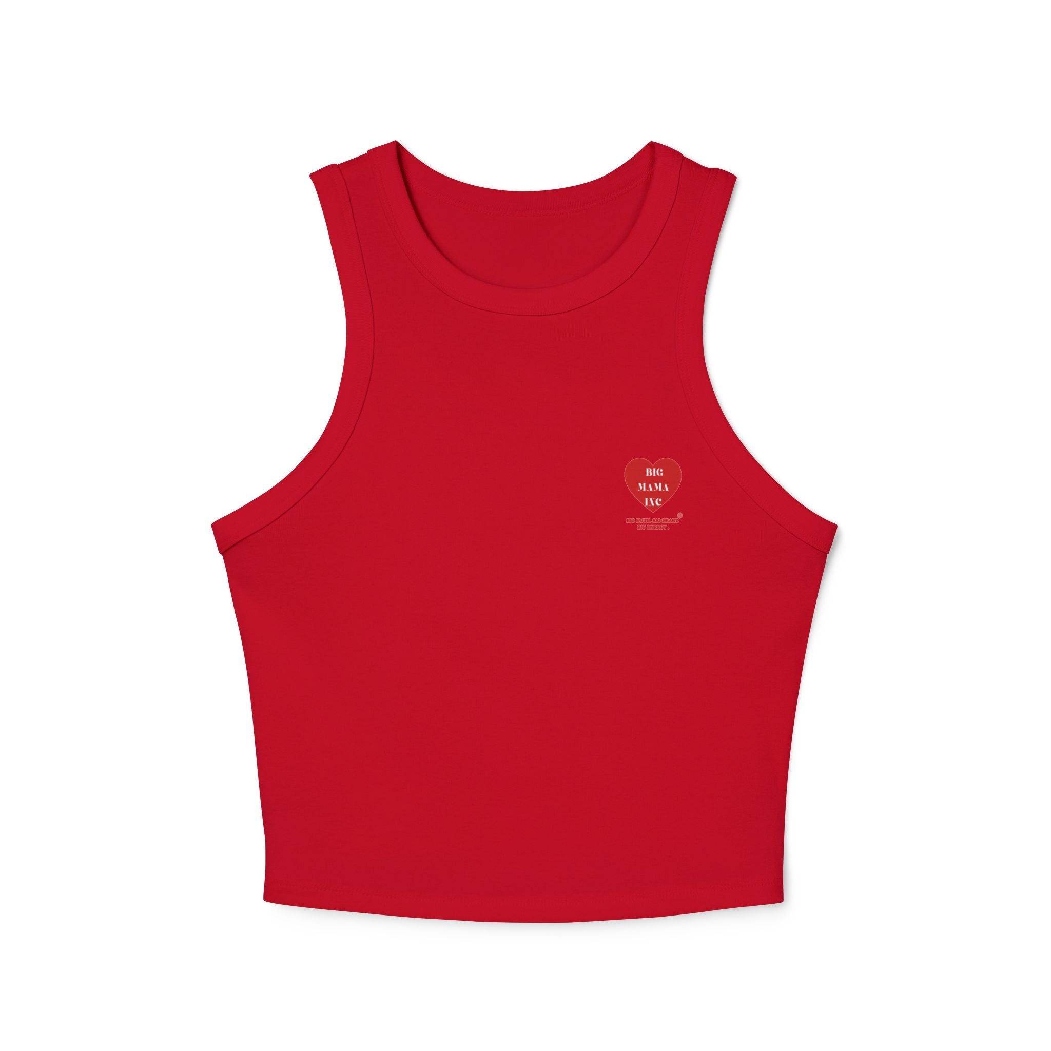 Ribbed Racer Tank Top — Small Red Heart 'Big mama' Graphic