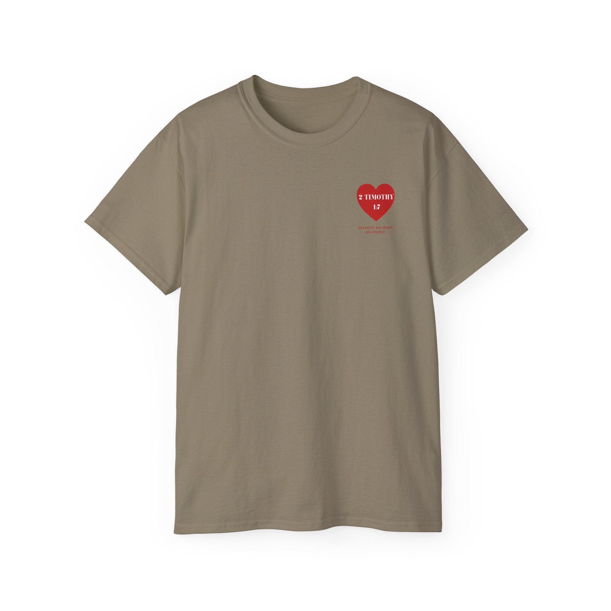 Unisex Christian Heart Tee — “2 Timothy 1:7” Inspirational Scripture T-Shirt