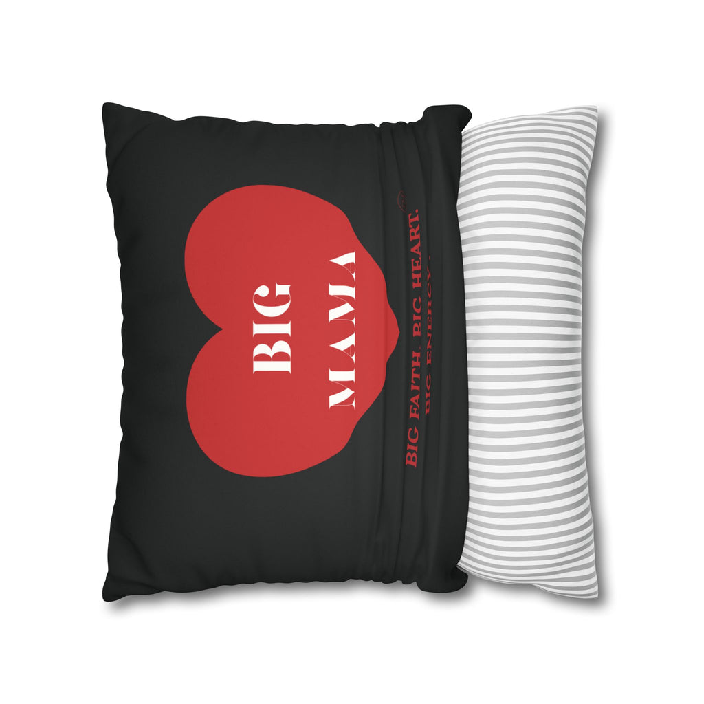 Big Mama Inc. Heart Faux Suede Pillow — "Big Energy. Big Mama." Decorative Throw Pillow