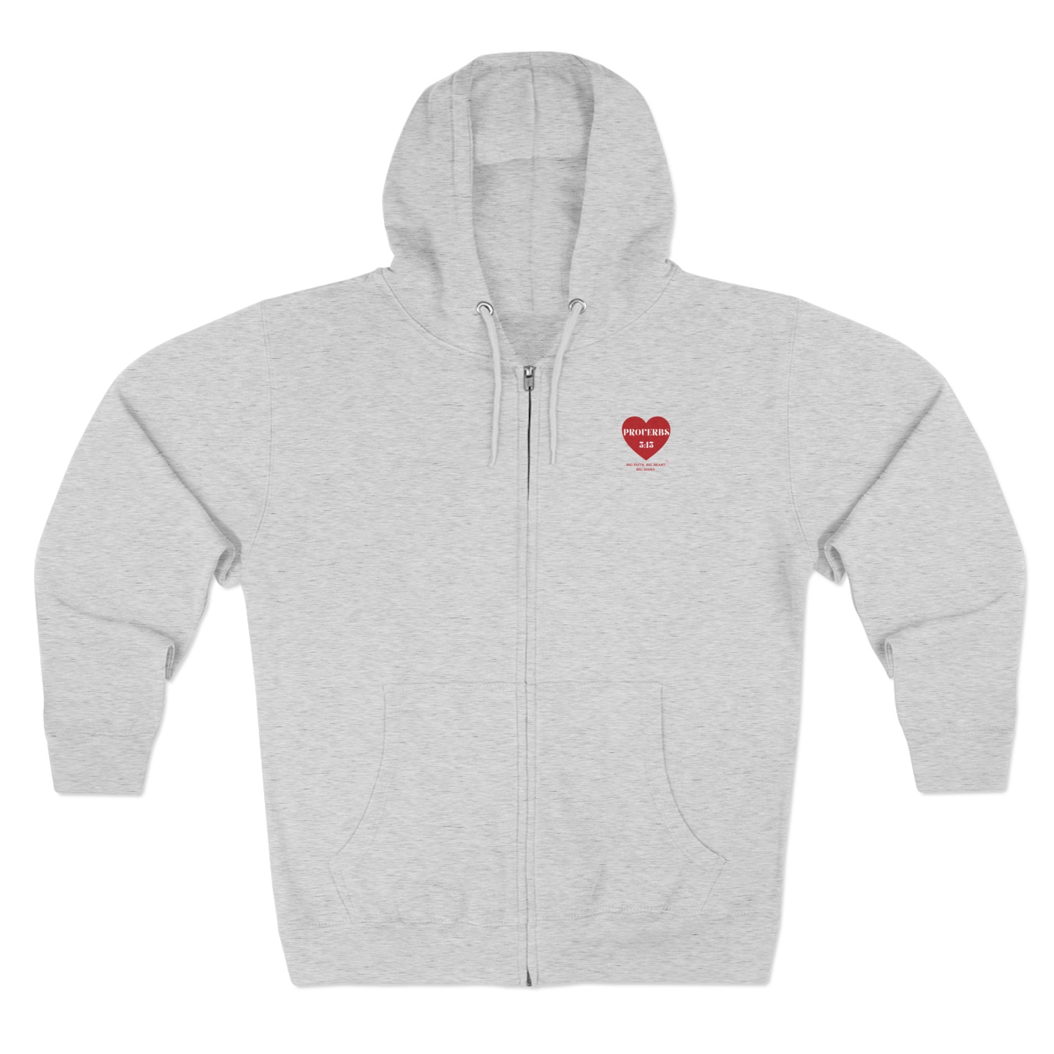 Zip Hoodie - Proverbs 3:15 Heart Graphic Zip-Up Hoodie