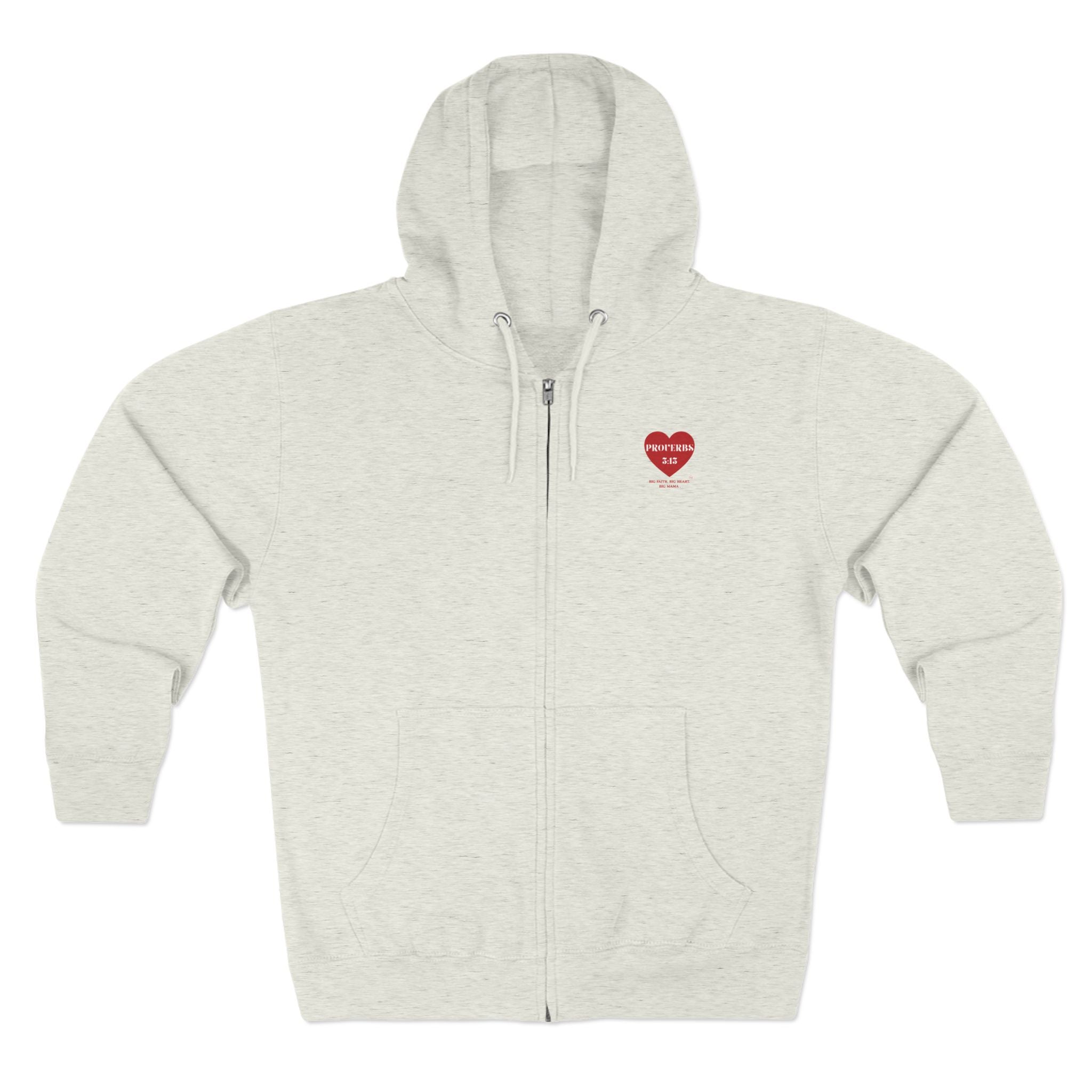 Zip Hoodie - Proverbs 3:15 Heart Graphic Zip-Up Hoodie