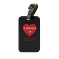 Christian Luggage Tag — 2 Timothy 1:7 Heart Design