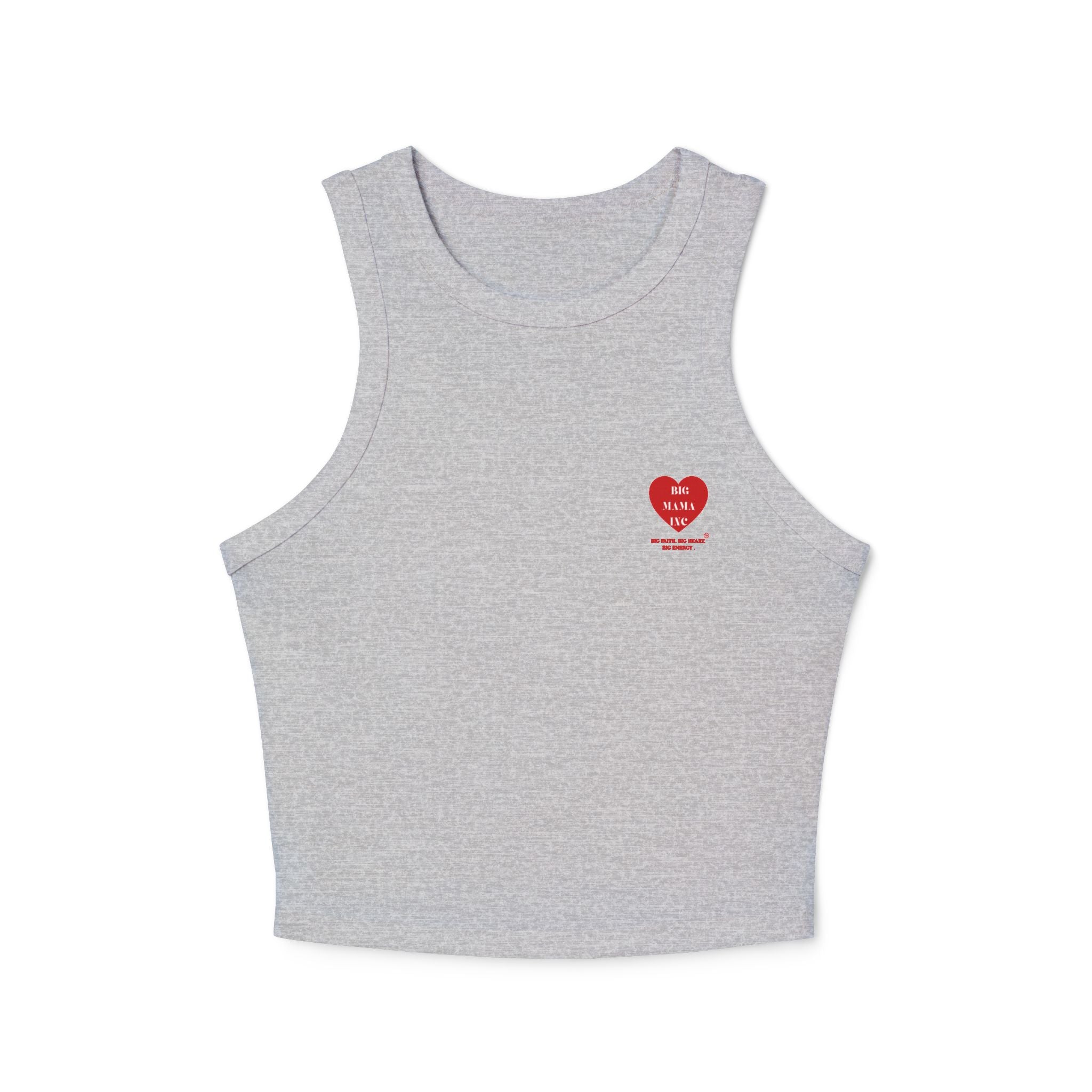 Ribbed Racer Tank Top — Small Red Heart 'Big mama' Graphic