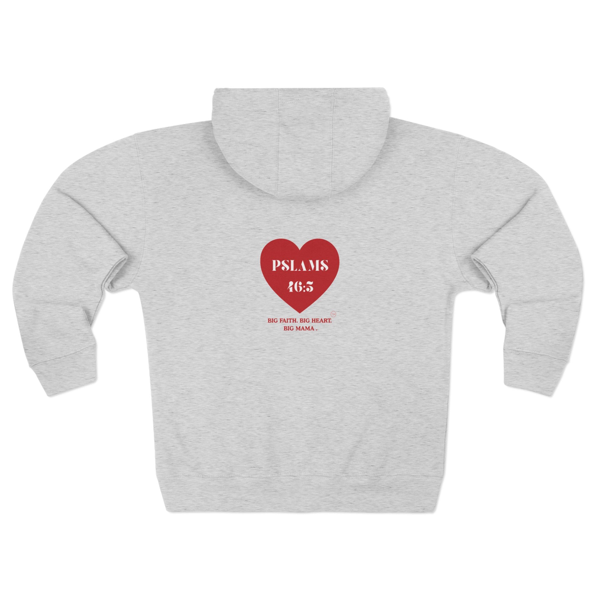Psalm 46:5 Heart Zip Hoodie — 'God Is Within Her' Inspirational Zip-Up