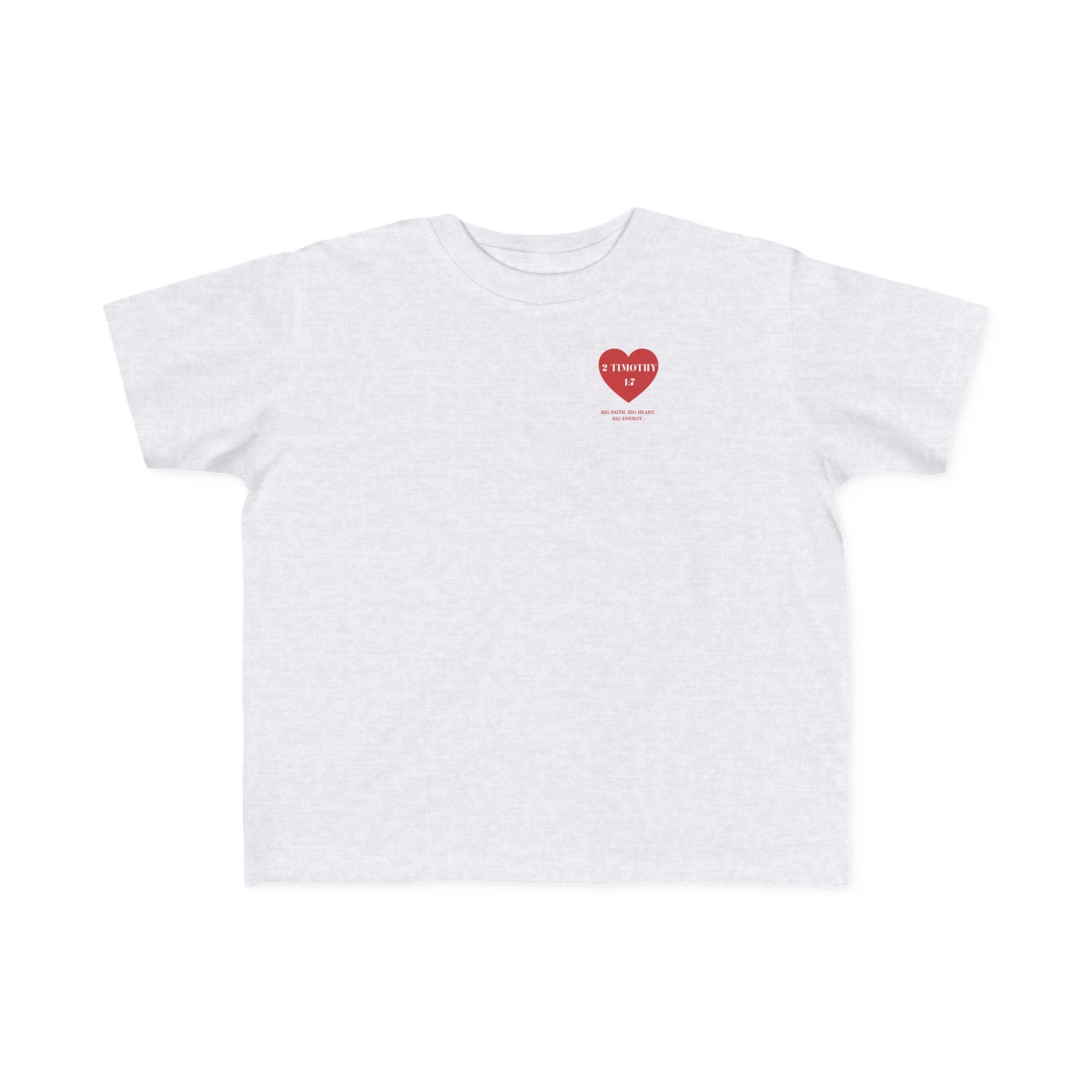 Toddler Jersey Tee — 2 Timothy 1:7 Heart Bible Verse Christian Kids Shirt