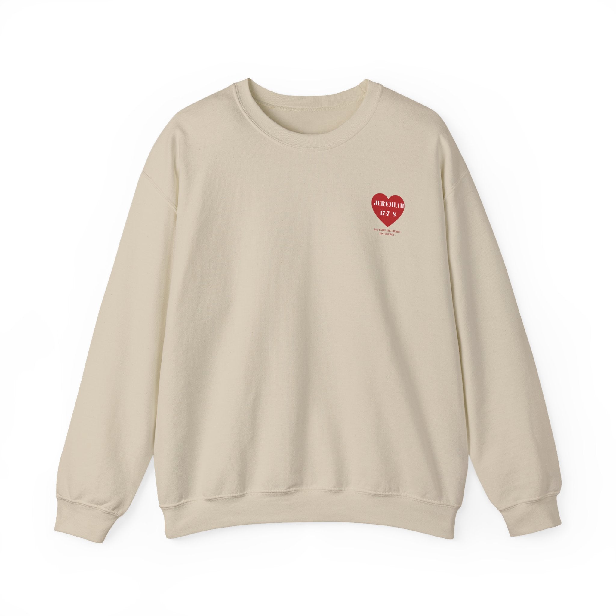 Jeremiah 17:7-8 Heart Crewneck Sweatshirt – Inspirational Bible Verse Pullover