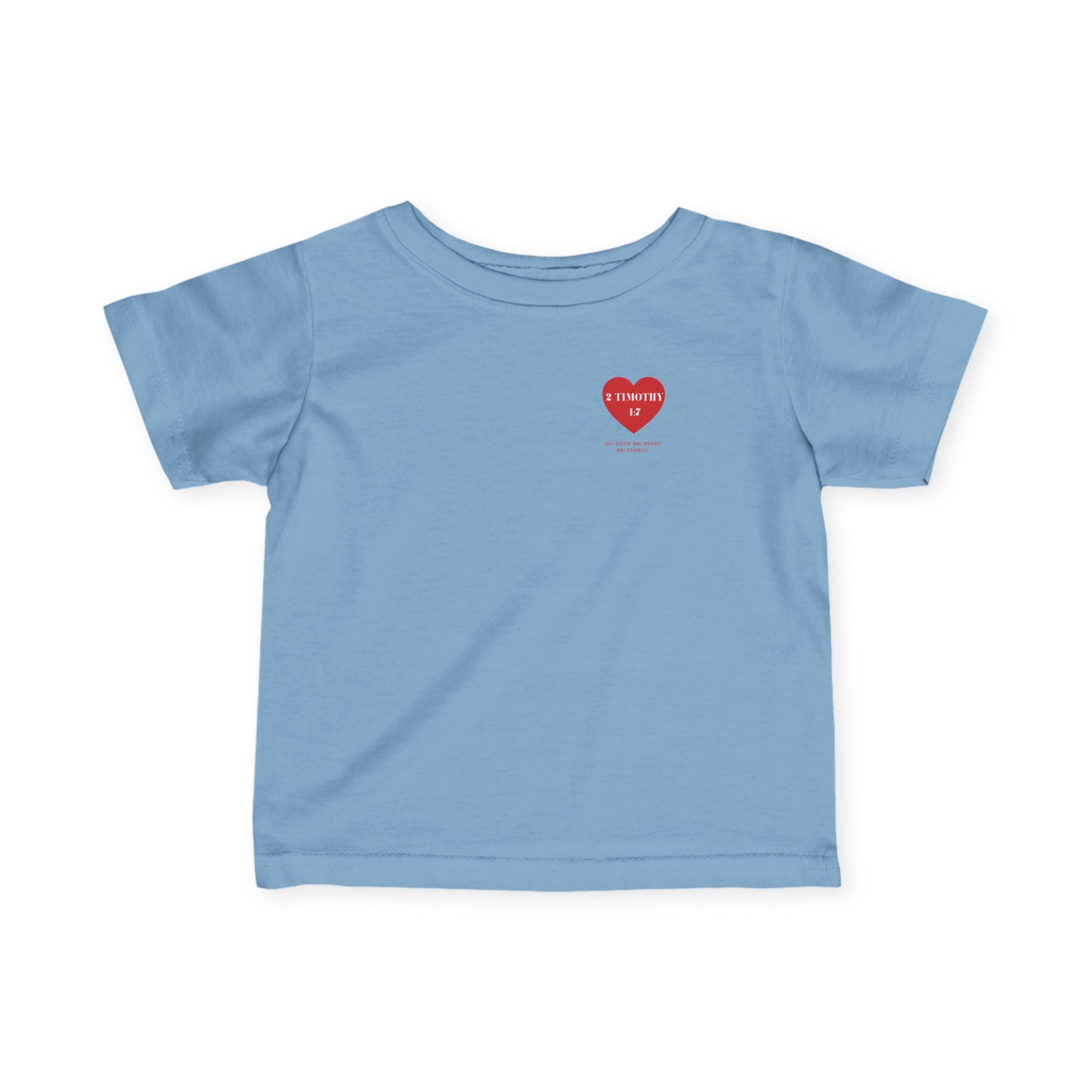 Infant Tee — Red Heart "2 Timothy 1:7" Christian Baby Shirt