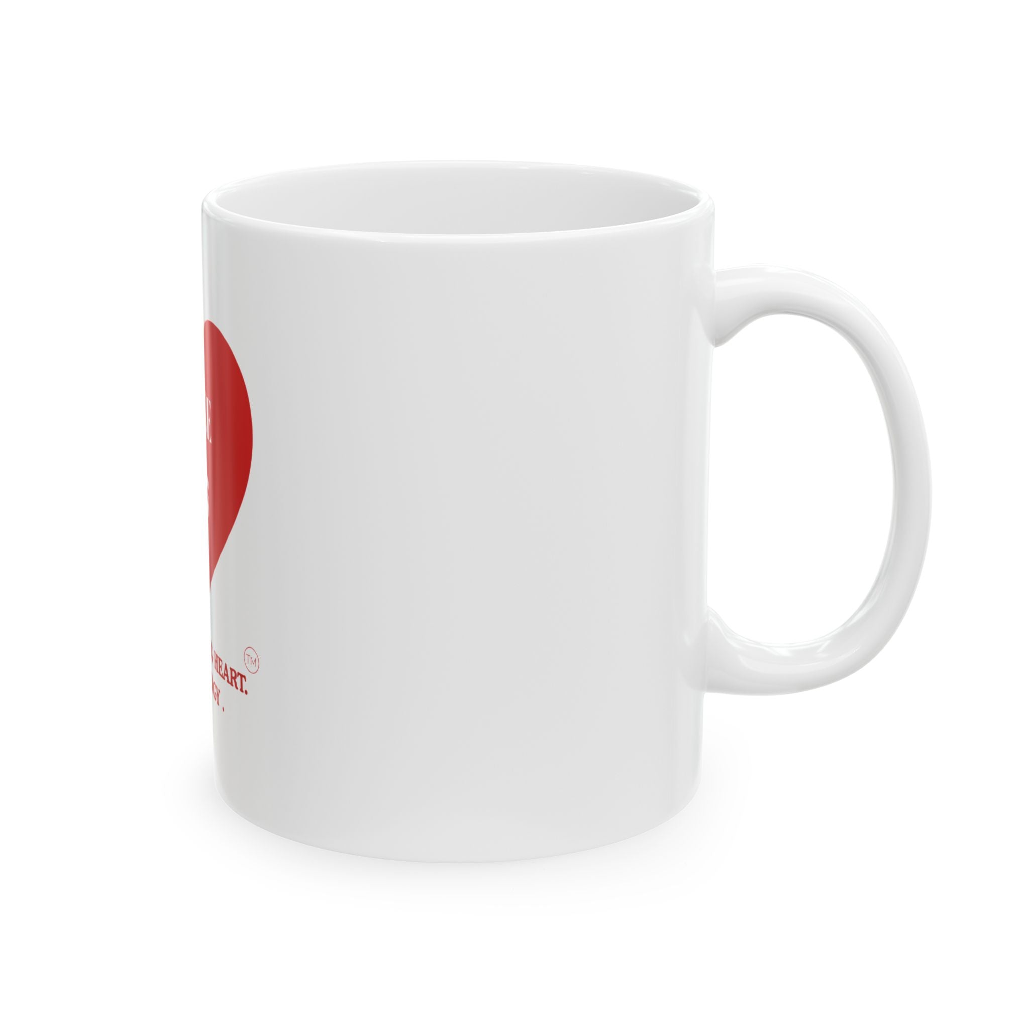 Luke 1:45 Heart Mug — "Big Faith. Big Heart. Big Energy." Ceramic Coffee Mug