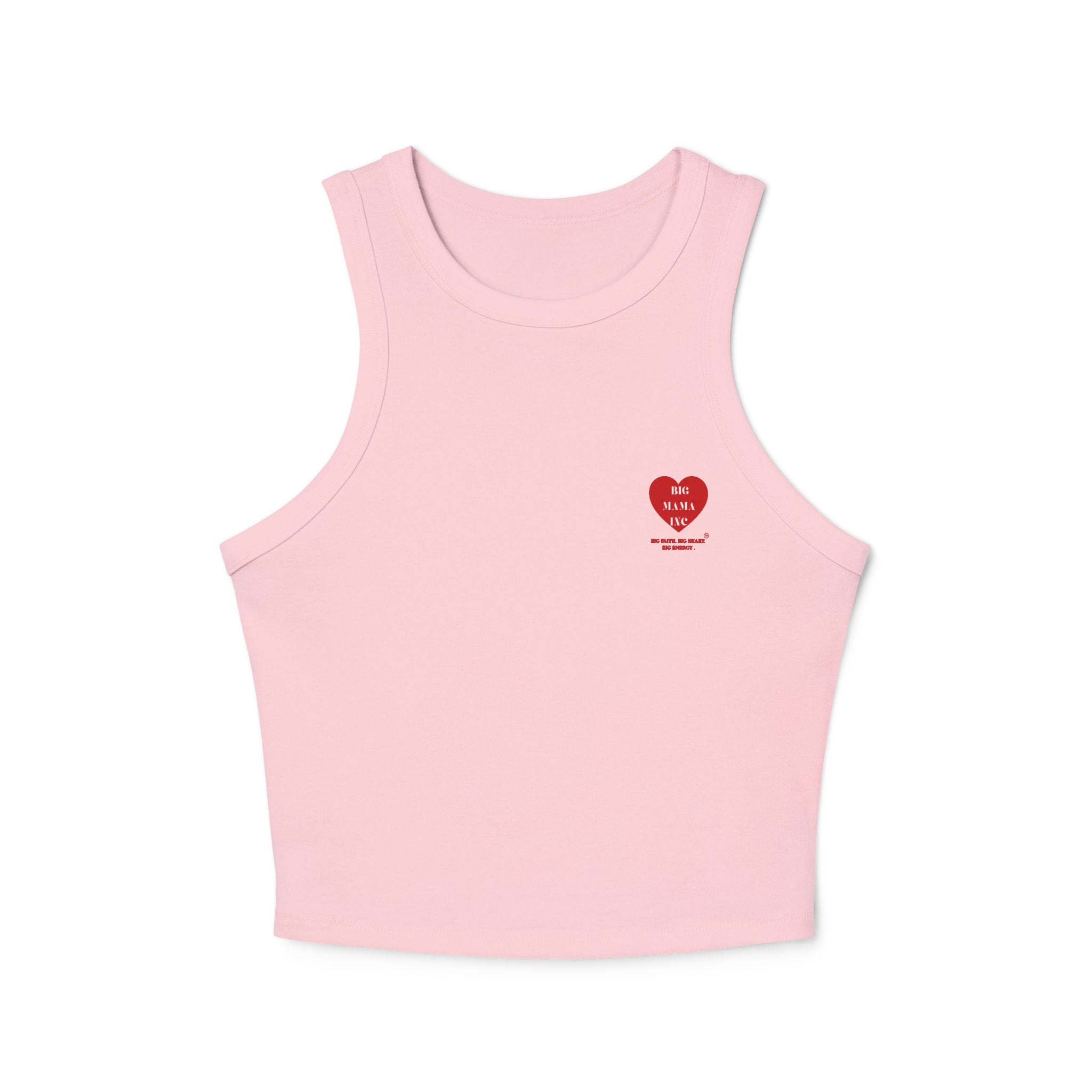 Ribbed Racer Tank Top — Small Red Heart 'Big mama' Graphic