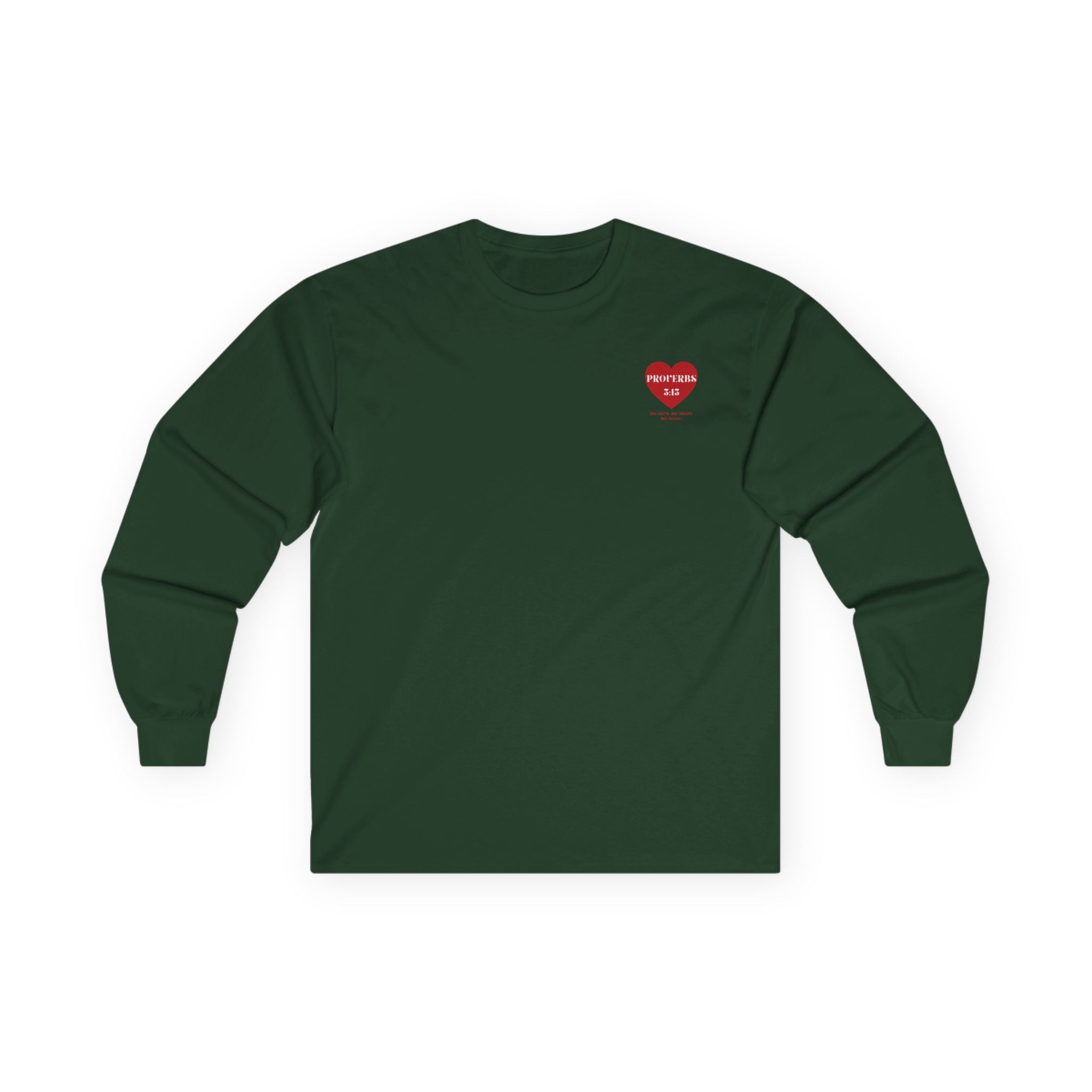 Faith-Inspired Long Sleeve Tee with Proverbs 3:15