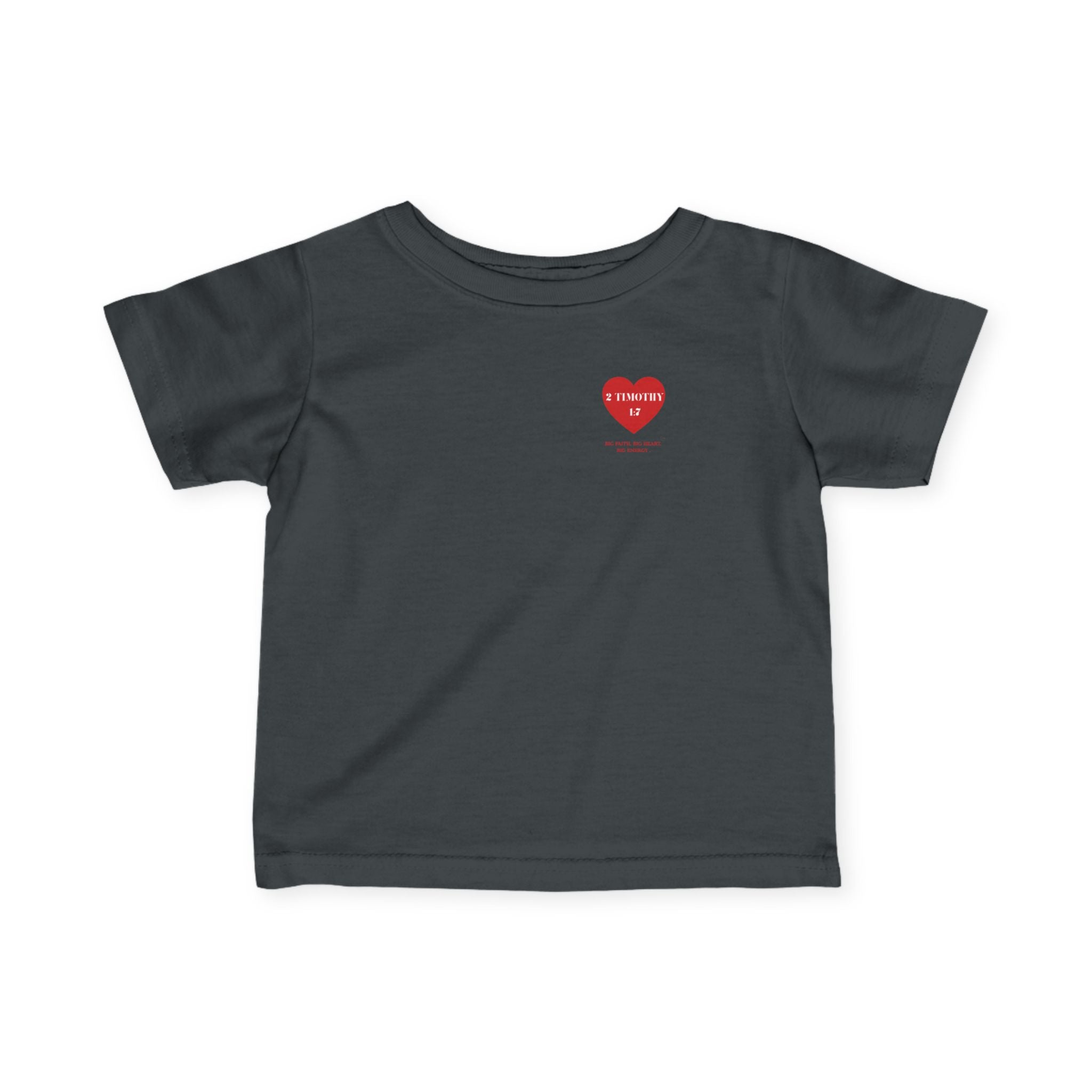 Infant Tee — Red Heart "2 Timothy 1:7" Christian Baby Shirt