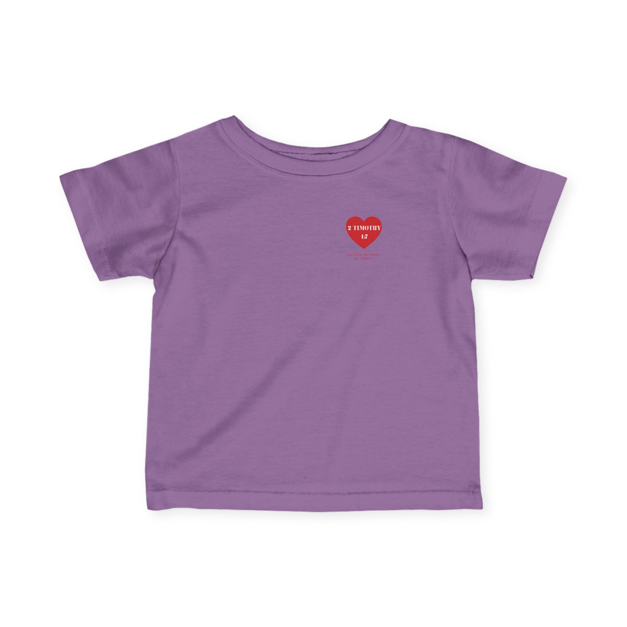 Infant Tee — Red Heart "2 Timothy 1:7" Christian Baby Shirt