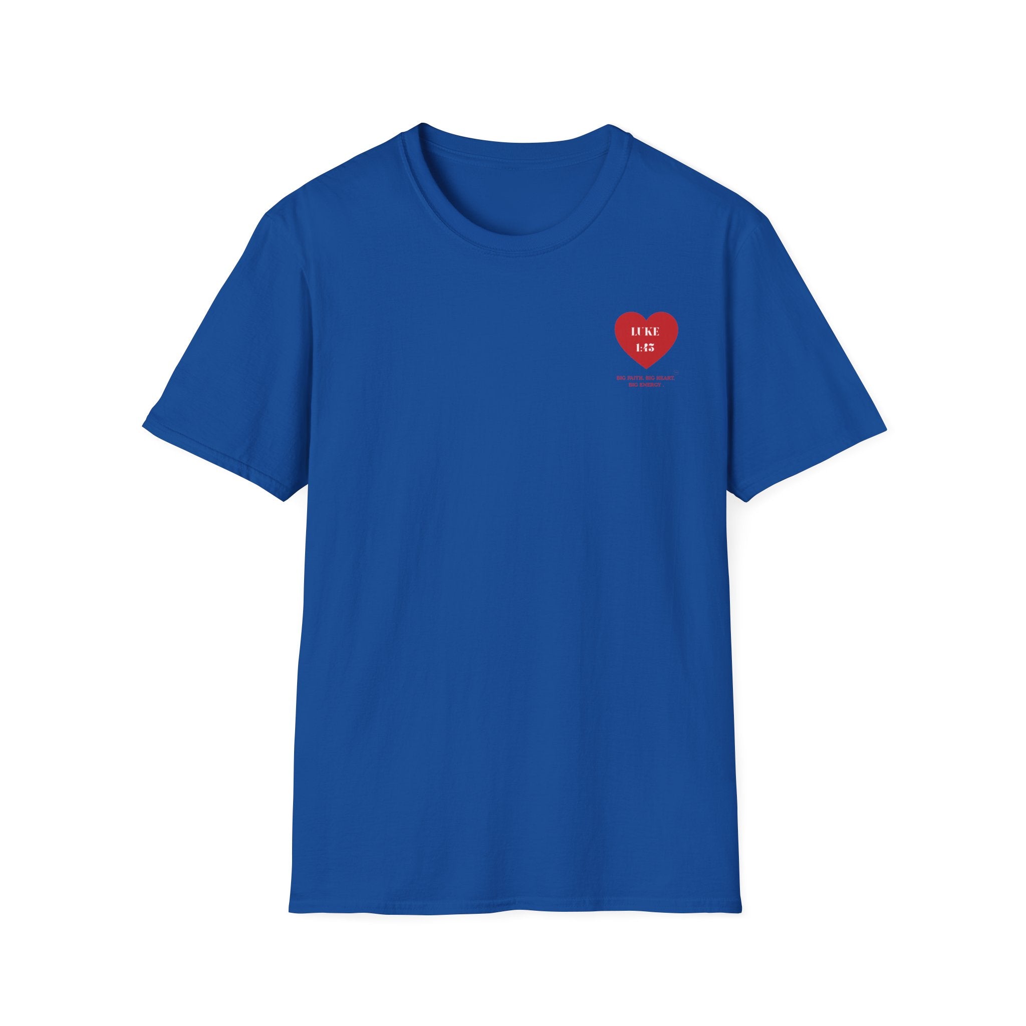 softstyle t-shirt Heart  — Luke 1:45 Christian Faith Tee