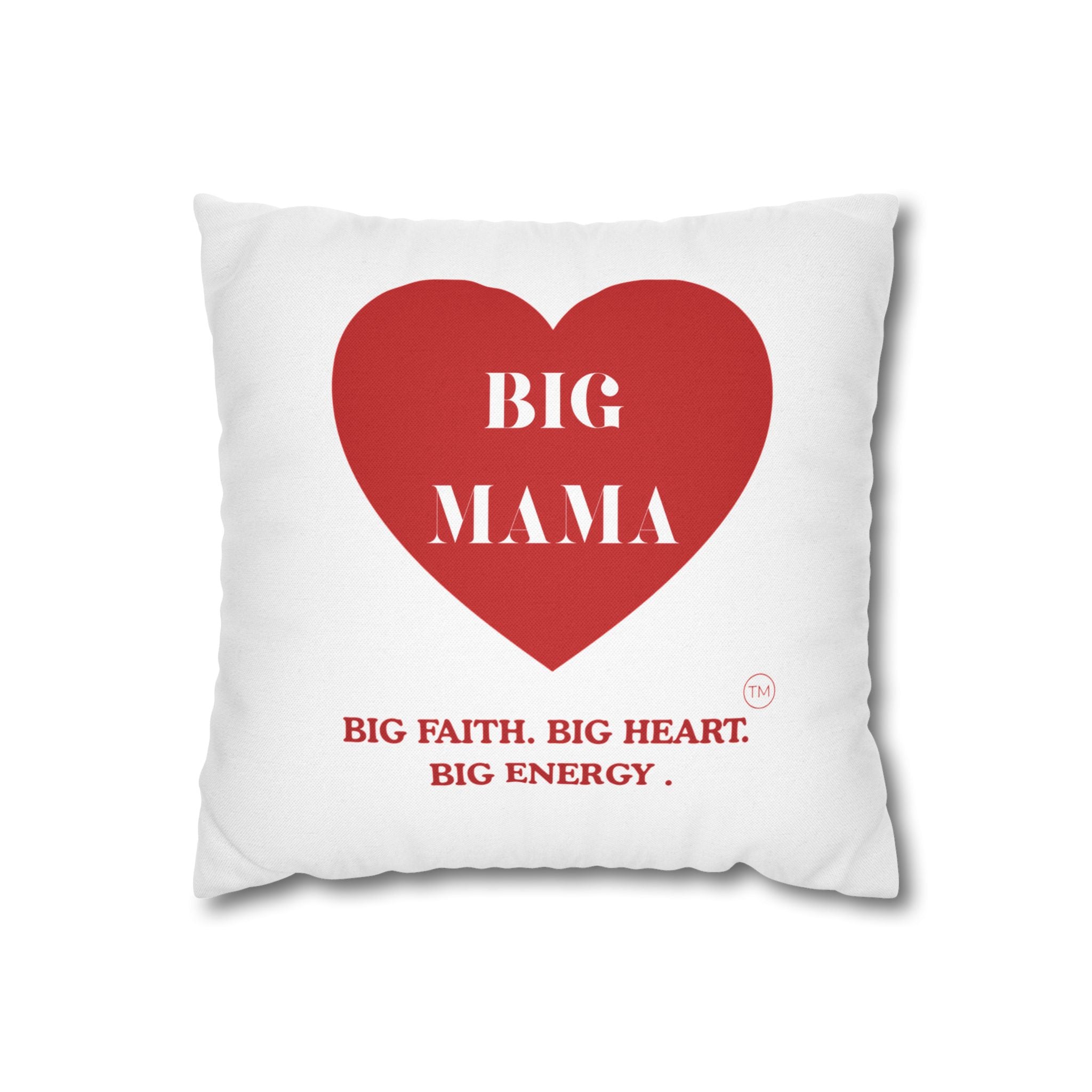 Big Mama Heart Pillowcase, Decorative Cushion Cover, Gift for Mom, Home Decor, Cozy Throw Pillow, Mother's Day Decor
