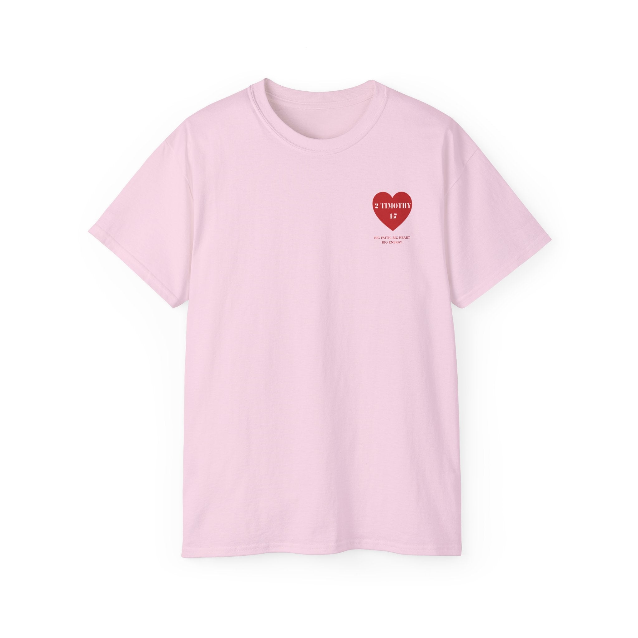 Unisex Christian Heart Tee — “2 Timothy 1:7” Inspirational Scripture T-Shirt