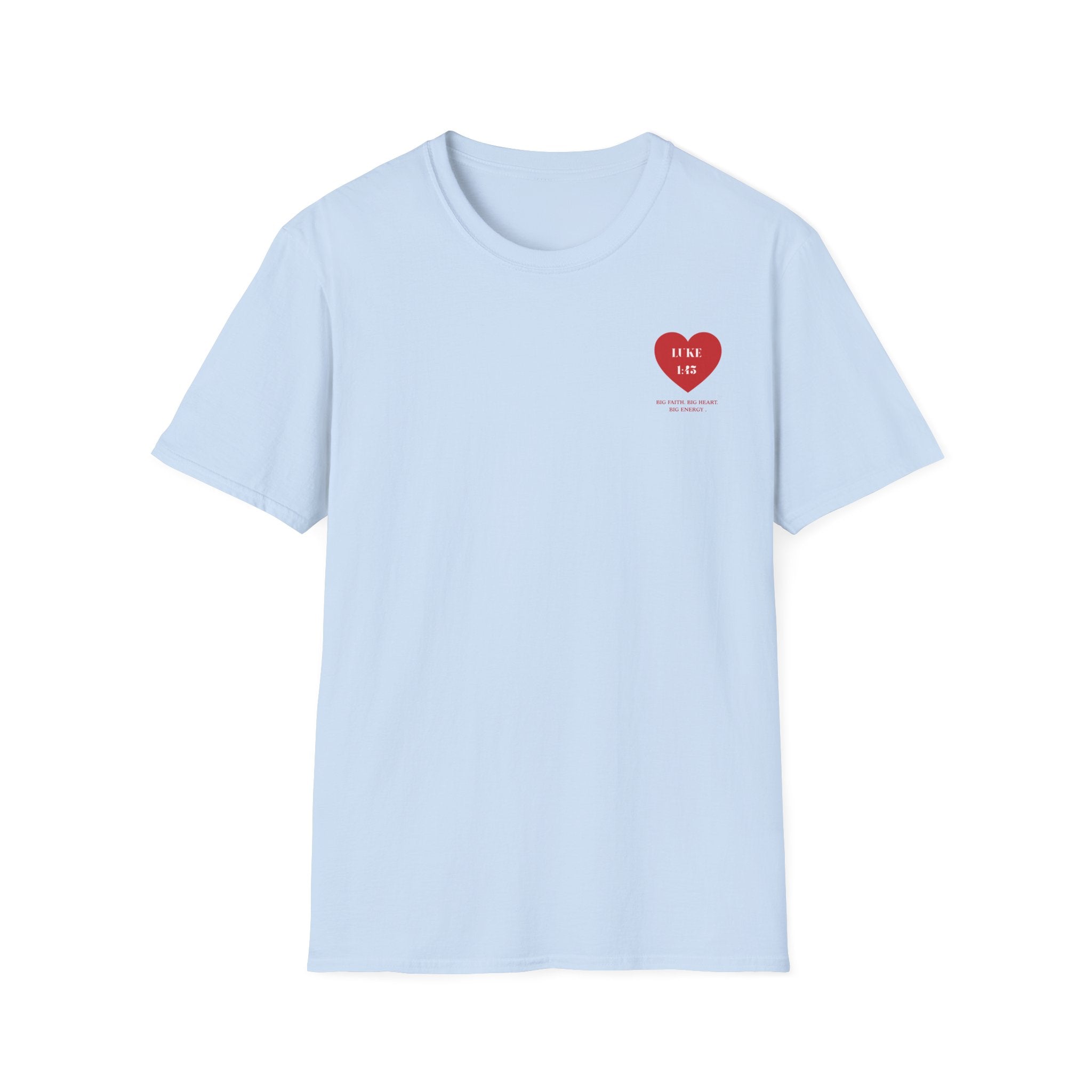 softstyle t-shirt Heart  — Luke 1:45 Christian Faith Tee