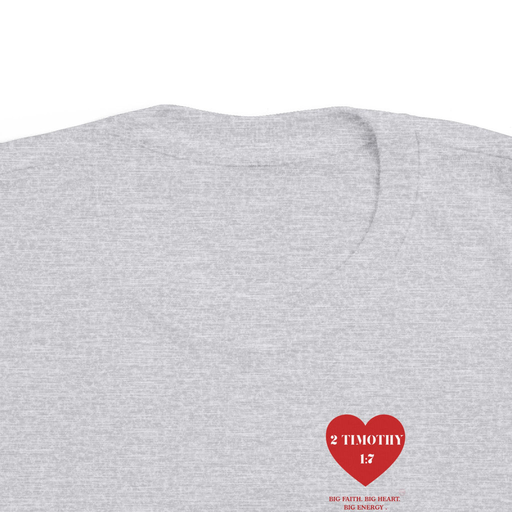 Toddler Jersey Tee — 2 Timothy 1:7 Heart Bible Verse Christian Kids Shirt